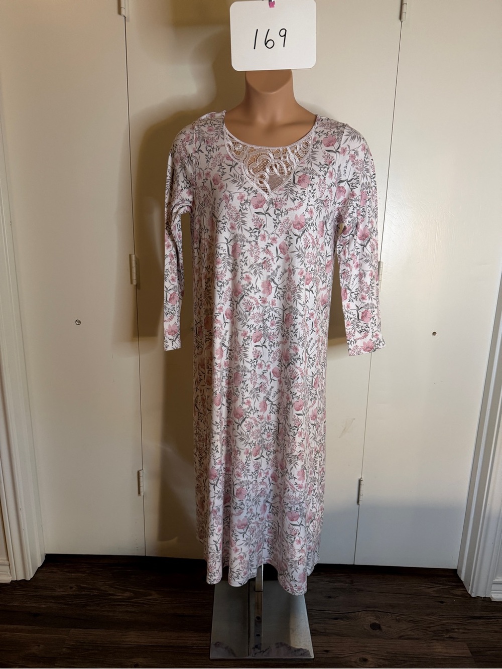 Charter Club Pink Floral Lace-Trim Nightgown